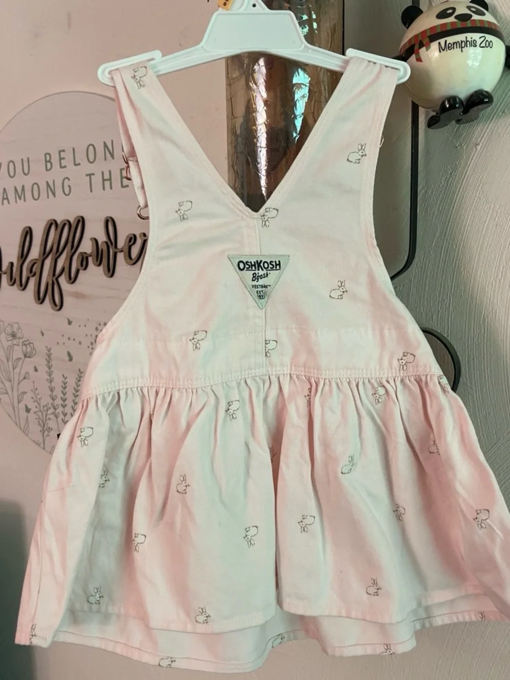 OshKosh B'gosh Light Pink Baby Girl Overall Dress